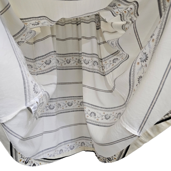 Nwt LOFT Creme/Black/Gold Floral Cap Sleeve V Neckline Resort Wear - Picture 11 of 17